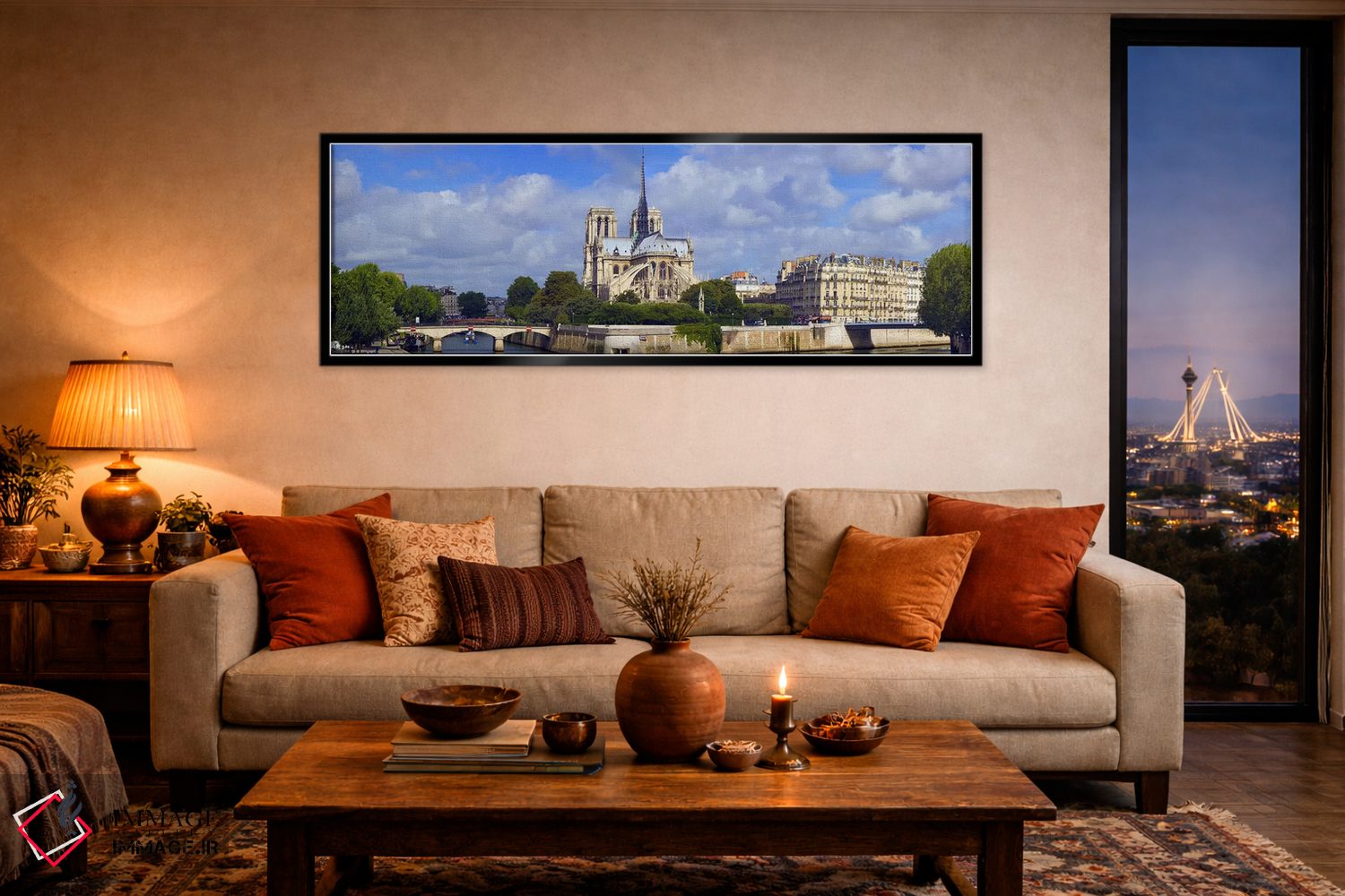 تابلو دکوراتیو Notre Dame Cathedral, Seine River, Paris, Ile-de-France… اثر پانورامیک ایمجز - D5B