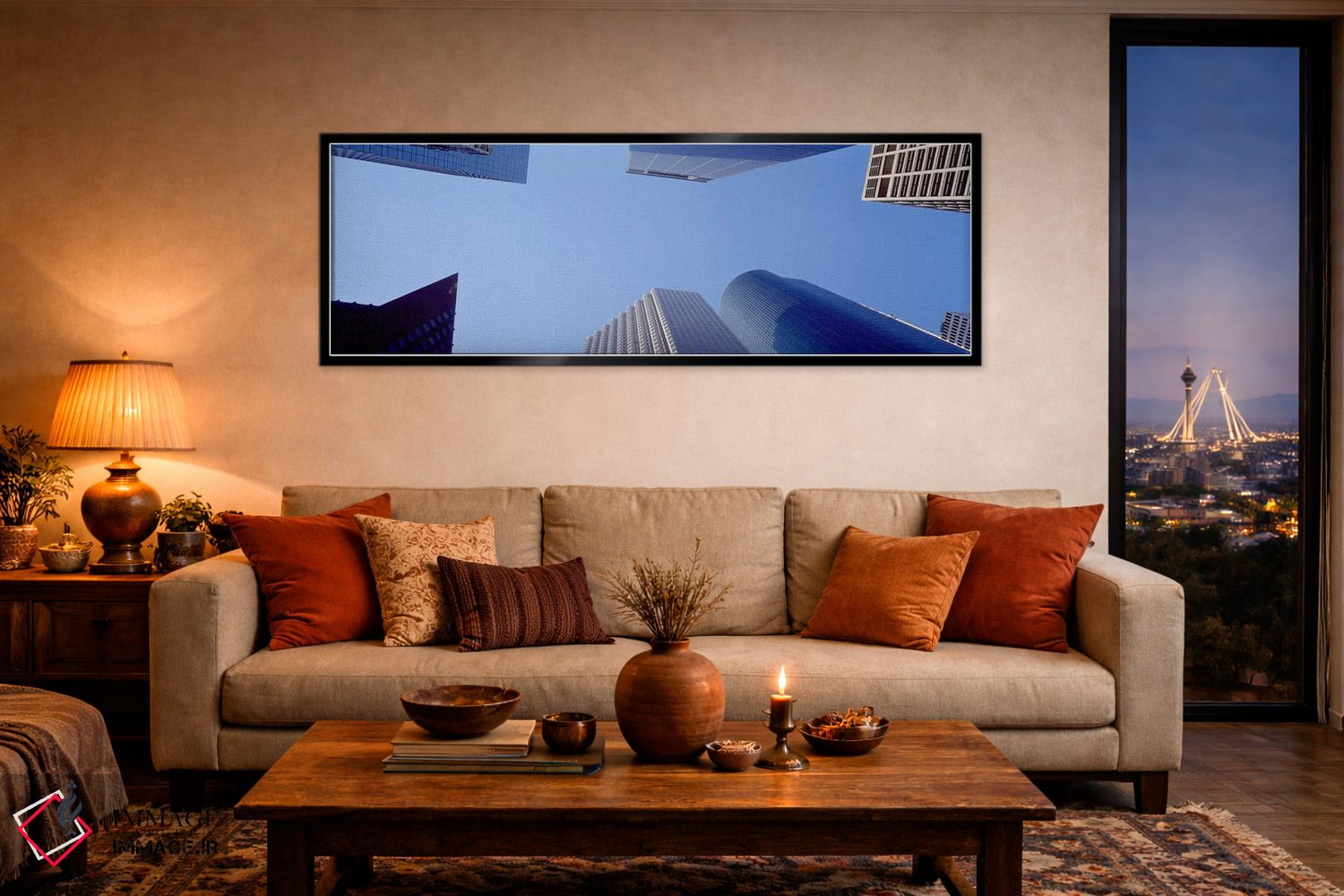 تابلو دکوراتیو Houston, Texas, USA #2,نمای روبه پایین آسمان خراش ها در… اثر پانورامیک ایمجز - D5B