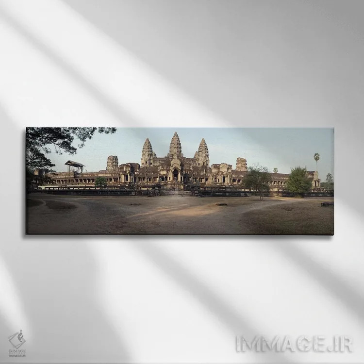 تابلو دکوراتیو Angkor Wat, Angkor, Cambodia,نمای بیرونی معبد، انگکور و… اثر پانورامیک ایمجز - نمای روبهرو روی دیوار