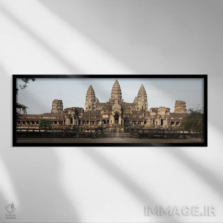 تابلو دکوراتیو Angkor Wat, Angkor, Siem Reap, Cambodia,نمای بیرونی معب… اثر پانورامیک ایمجز - نمای قابدار مشکی