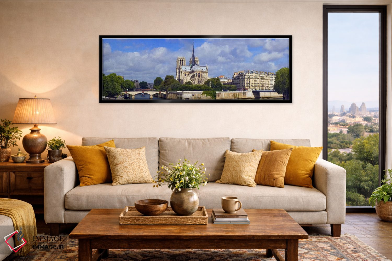 تابلو دکوراتیو Notre Dame Cathedral, Seine River, Paris, Ile-de-France… اثر پانورامیک ایمجز - D6B