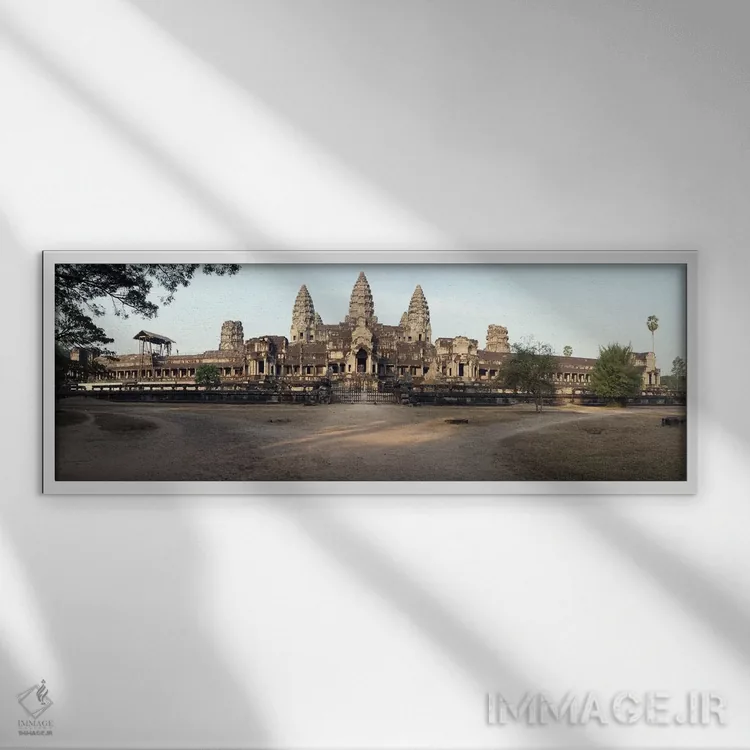 تابلو دکوراتیو Angkor Wat, Angkor, Cambodia,نمای بیرونی معبد، انگکور و… اثر پانورامیک ایمجز - نمای قابدار سفید