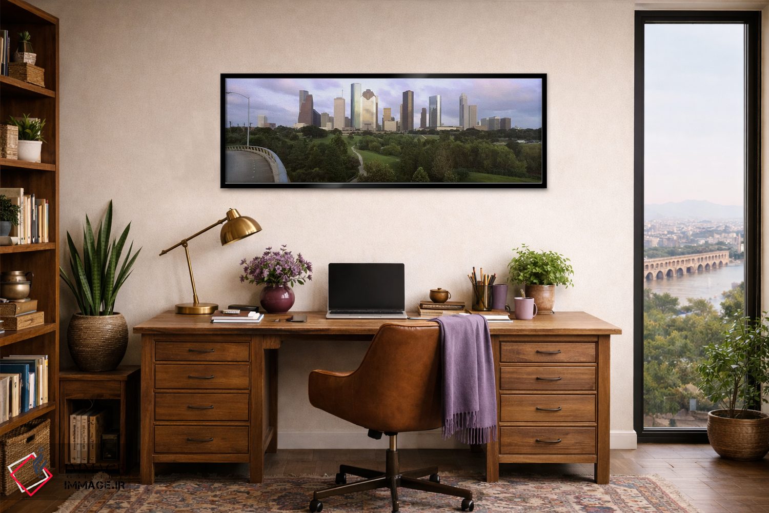 تابلو دکوراتیو Houston, Texas, USA #2,آسمان خراش ها در برابر آسمان ابر… اثر پانورامیک ایمجز - D2B