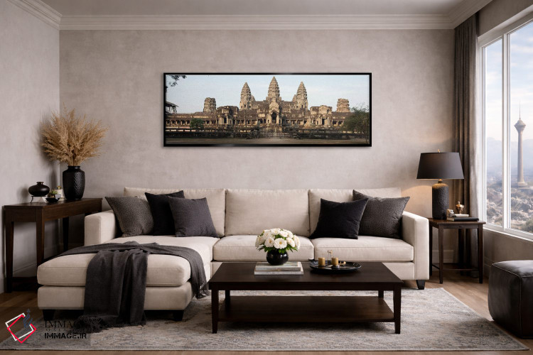 تابلو دکوراتیو Angkor Wat, Angkor, Siem Reap, Cambodia,نمای بیرونی معب… اثر پانورامیک ایمجز - D4B