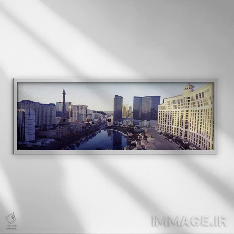 تابلو دکوراتیو The Strip, Las Vegas, Nevada, USA 2010,هتل های شهر، است… اثر پانورامیک ایمجز - نمای قابدار سفید
