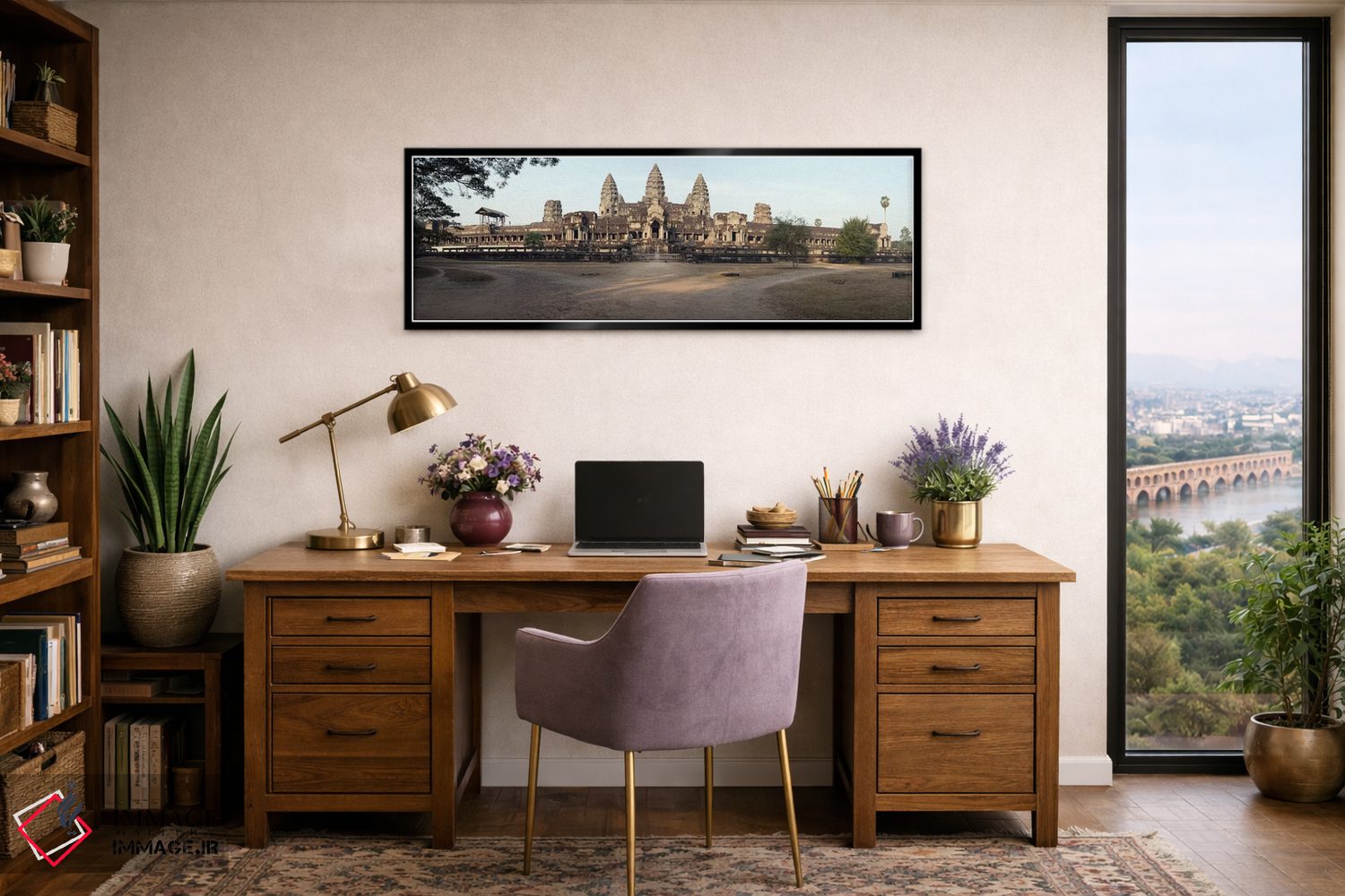تابلو دکوراتیو Angkor Wat, Angkor, Cambodia,نمای بیرونی معبد، انگکور و… اثر پانورامیک ایمجز - D2B