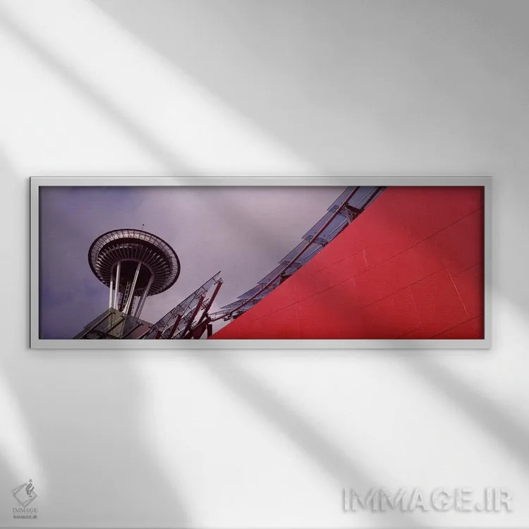 تابلو دکوراتیو Space Needle, Seattle, King County, Washington State, U… اثر پانورامیک ایمجز - نمای قابدار سفید