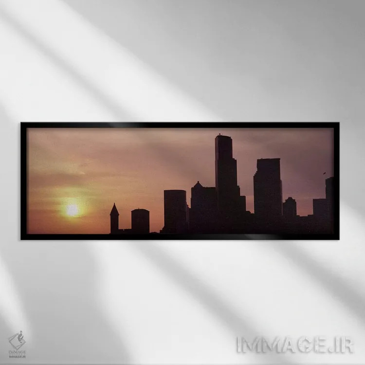 تابلو دکوراتیو Seattle, King County, Washington State, USA #5,سیلوئت س… اثر پانورامیک ایمجز - نمای قابدار مشکی