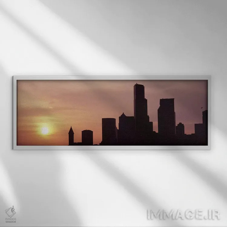 تابلو دکوراتیو Seattle, King County, Washington State, USA #5,سیلوئت س… اثر پانورامیک ایمجز - نمای قابدار سفید
