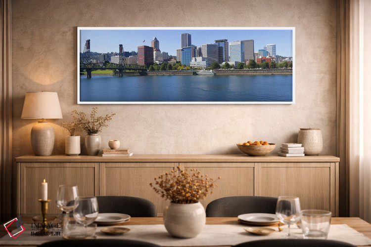 تابلو دکوراتیو Willamette River, Portland, Oregon, USA,پل روی رودخانه… اثر پانورامیک ایمجز - D2W