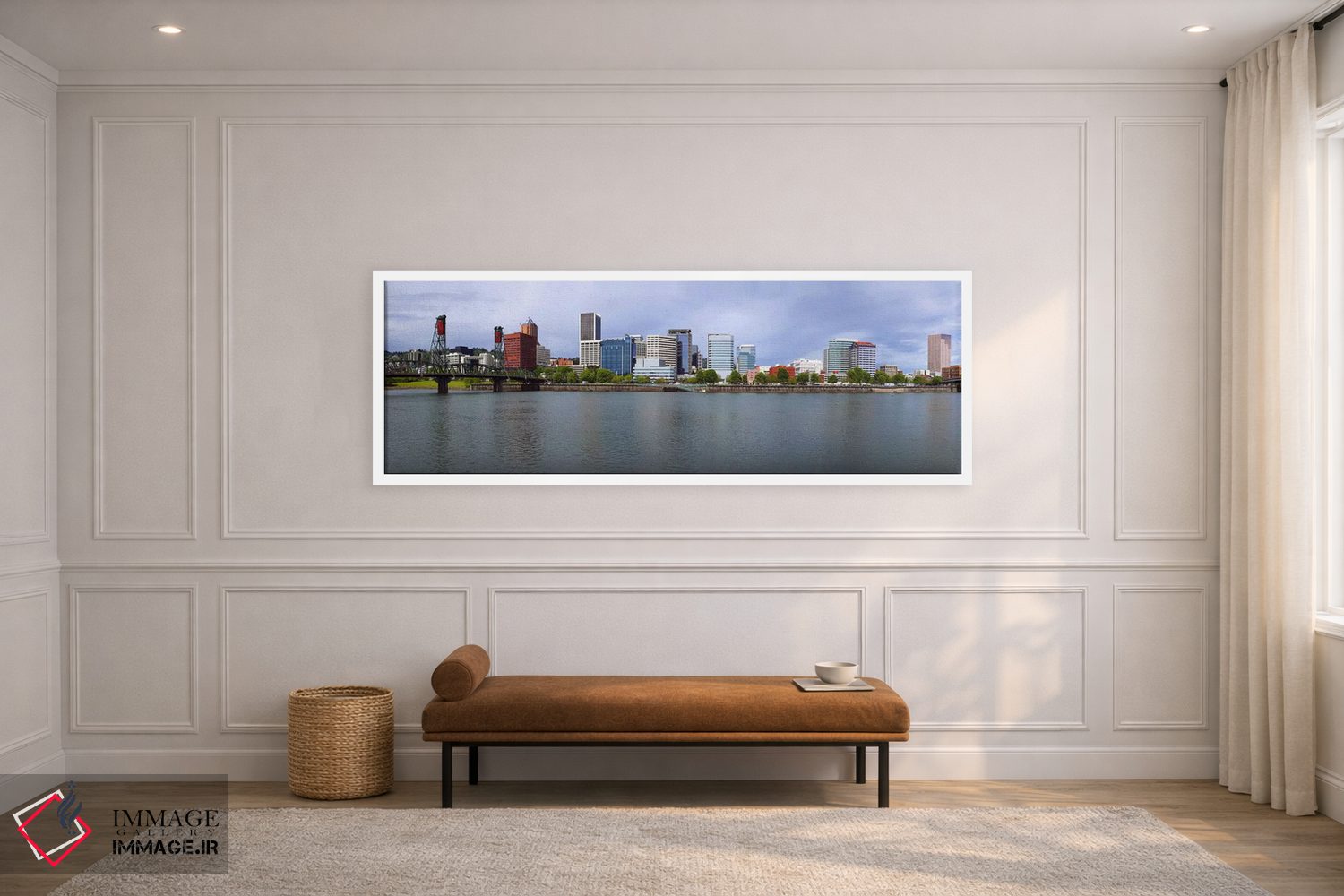تابلو دکوراتیو Willamette River, Portland, Oregon, USA,پل هاوتورن و پل… اثر پانورامیک ایمجز - D2W