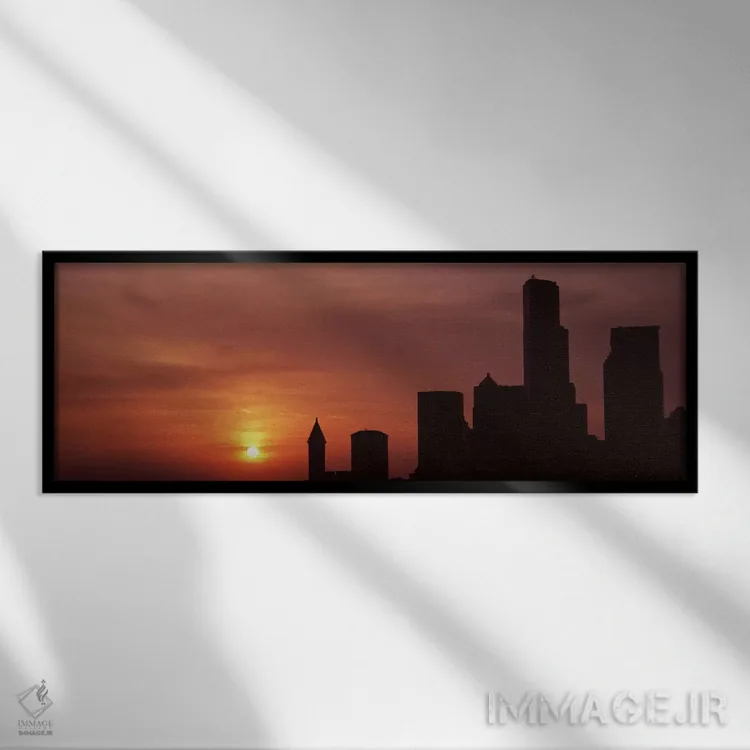 تابلو دکوراتیو Seattle, King County, Washington State, USA #6,سیلوئت س… اثر پانورامیک ایمجز - نمای قابدار مشکی