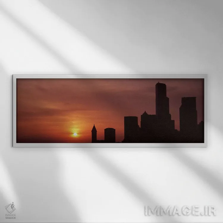 تابلو دکوراتیو Seattle, King County, Washington State, USA #6,سیلوئت س… اثر پانورامیک ایمجز - نمای قابدار سفید