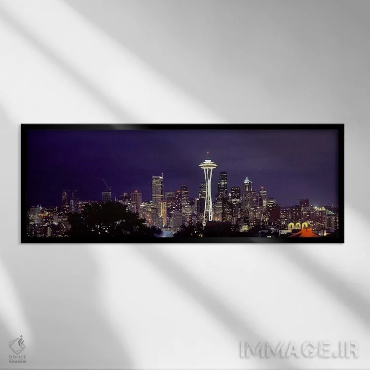 تابلو دکوراتیو Space Needle, Seattle, King County, Washington State, U… اثر پانورامیک ایمجز - نمای قابدار مشکی
