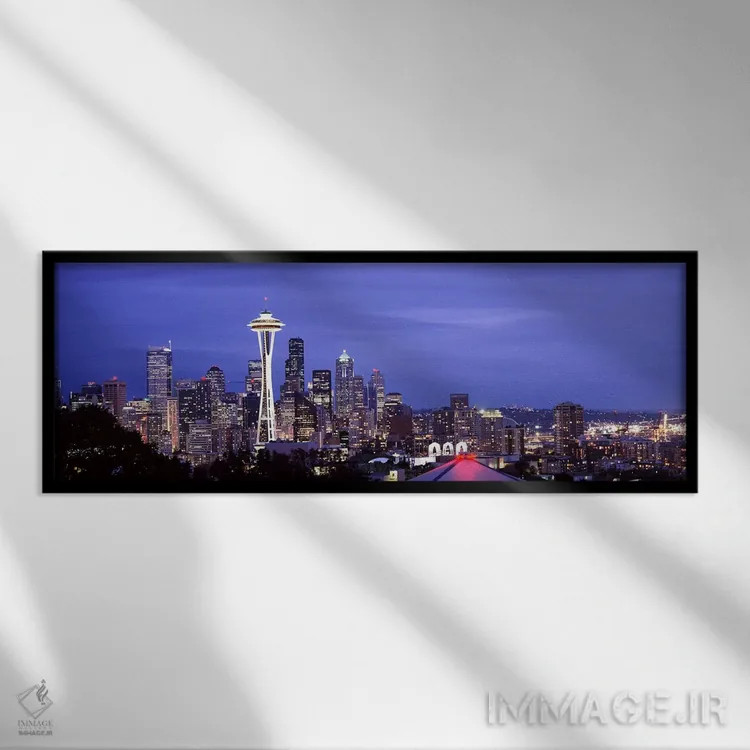 تابلو دکوراتیو Space Needle, Seattle, King County, Washington State, U… اثر پانورامیک ایمجز - نمای قابدار مشکی
