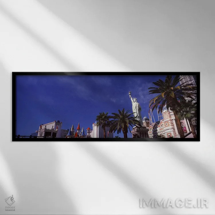 تابلو دکوراتیو The Strip, Las Vegas, Nevada, USA,نمای روبه پایین آسمان… اثر پانورامیک ایمجز - نمای قابدار مشکی