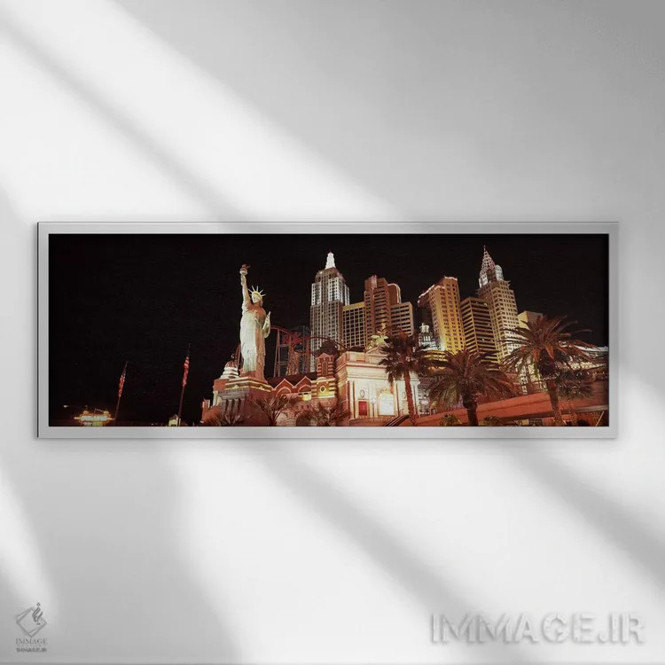 تابلو دکوراتیو New York New York Hotel, The Strip, Las Vegas, Nevada… اثر پانورامیک ایمجز - نمای قابدار سفید