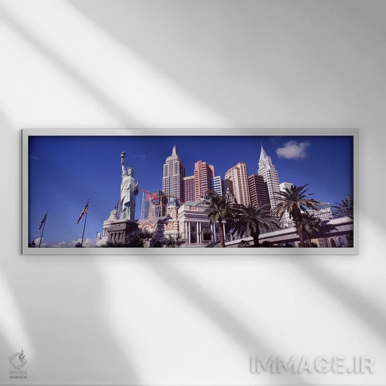 تابلو دکوراتیو New York New York Hotel, The Strip, Las Vegas, Nevada… اثر پانورامیک ایمجز - نمای قابدار سفید