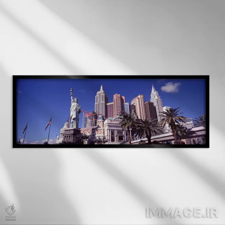 تابلو دکوراتیو New York New York Hotel, The Strip, Las Vegas, Nevada… اثر پانورامیک ایمجز - نمای قابدار مشکی