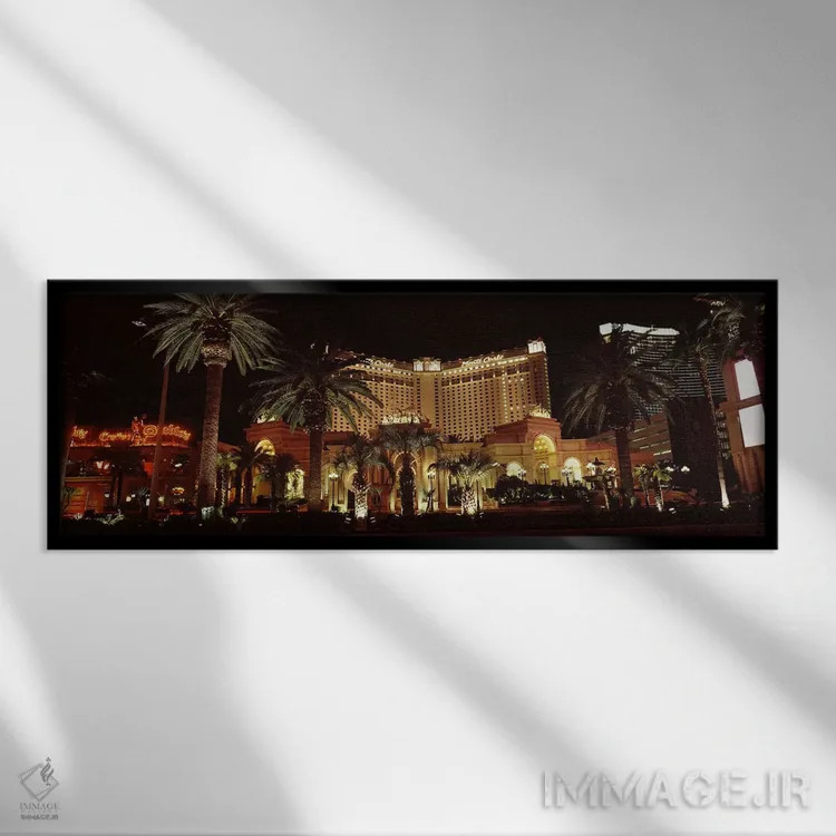 تابلو دکوراتیو Monte Carlo Resort And Casino, The Strip, Las Vegas, Ne… اثر پانورامیک ایمجز - نمای قابدار مشکی