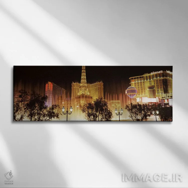 تابلو دکوراتیو The Strip, Las Vegas, Nevada, USA,هتل های شهر روشن در ش… اثر پانورامیک ایمجز - نمای روبهرو روی دیوار