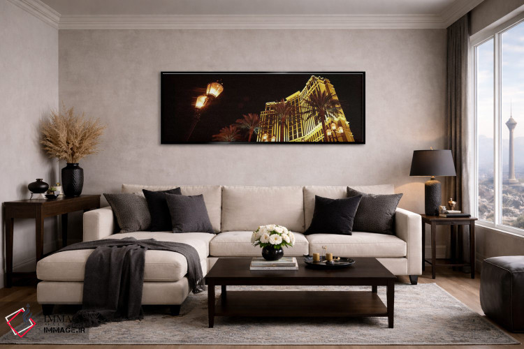 تابلو دکوراتیو The Strip, Las Vegas, Nevada, USA,نمای روبه پایین یک هت… اثر پانورامیک ایمجز - D5B