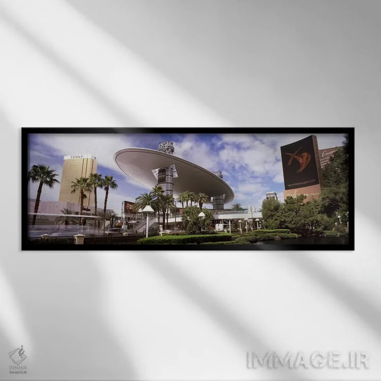 تابلو دکوراتیو Trump Hotel Las Vegas, Wynn Las Vegas, The Strip, Las V… اثر پانورامیک ایمجز - نمای قابدار مشکی