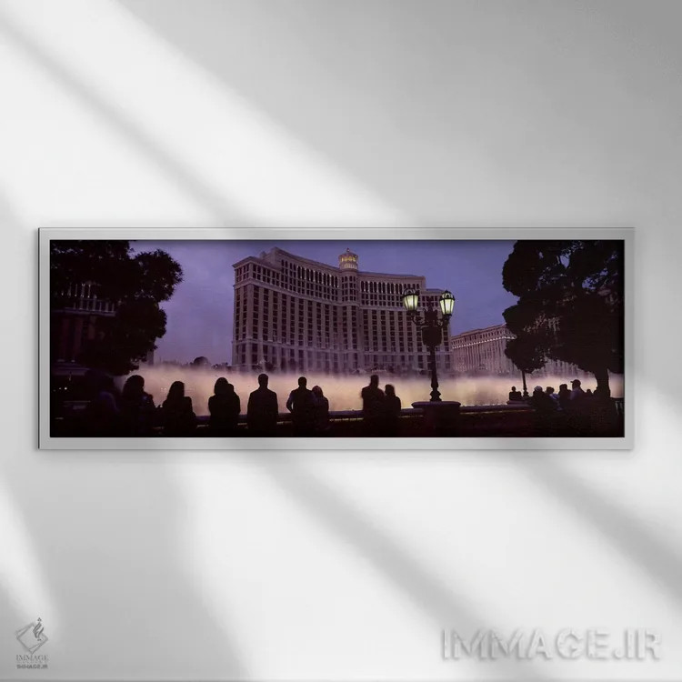 تابلو دکوراتیو Bellagio Resort And Casino, The Strip, Las Vegas, Nevad… اثر پانورامیک ایمجز - نمای قابدار سفید