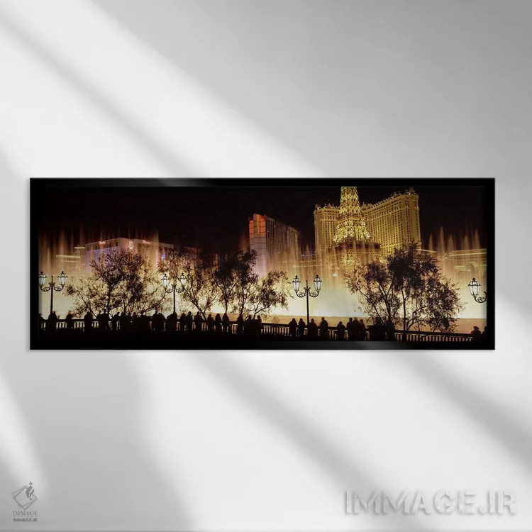 تابلو دکوراتیو The Strip, Las Vegas, Nevada, USA #2,هتل های شهر روشن د… اثر پانورامیک ایمجز - نمای قابدار مشکی