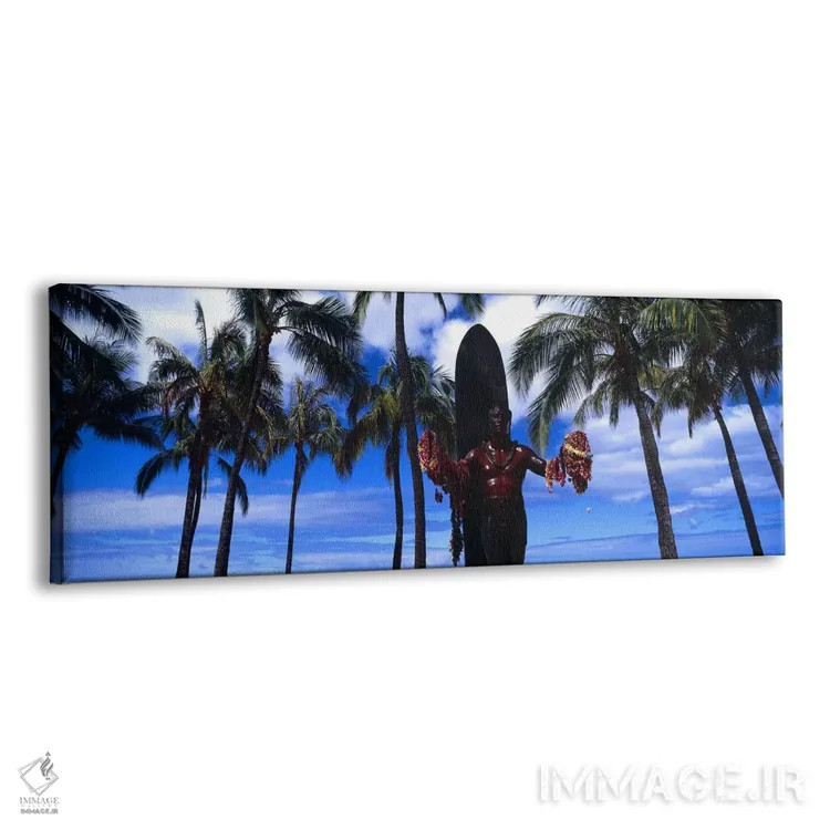 تابلو دکوراتیو Duke Kahanamoku Statue, Waikiki Beach, Honolulu, Oahu… اثر پانورامیک ایمجز - نمای پرسپکتیو محصول