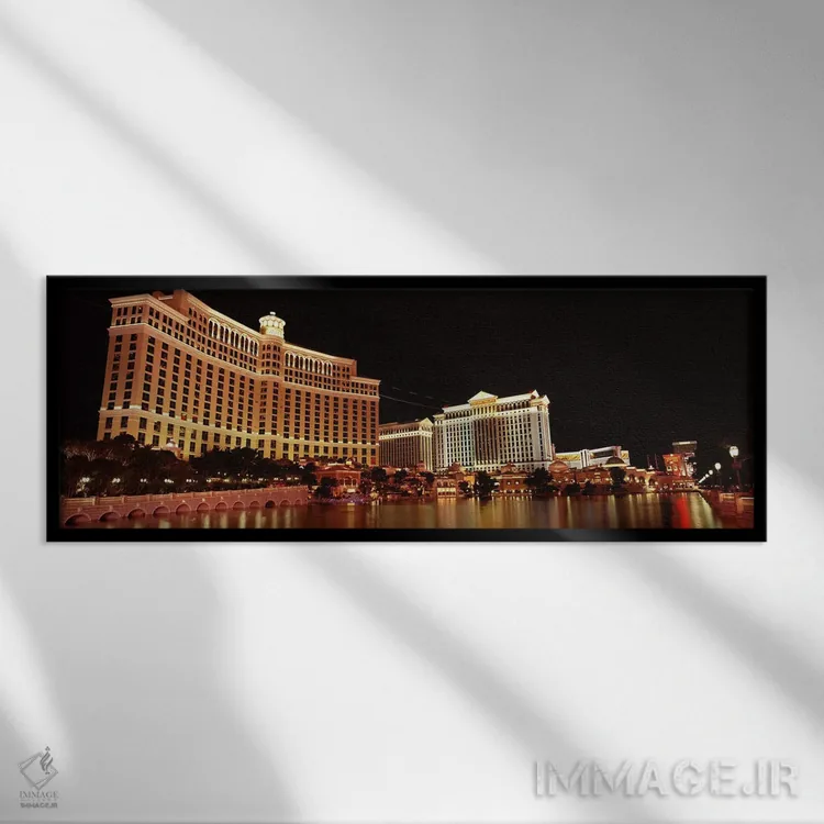 تابلو دکوراتیو Bellagio Resort And Casino, The Strip, Las Vegas, Nevad… اثر پانورامیک ایمجز - نمای قابدار مشکی