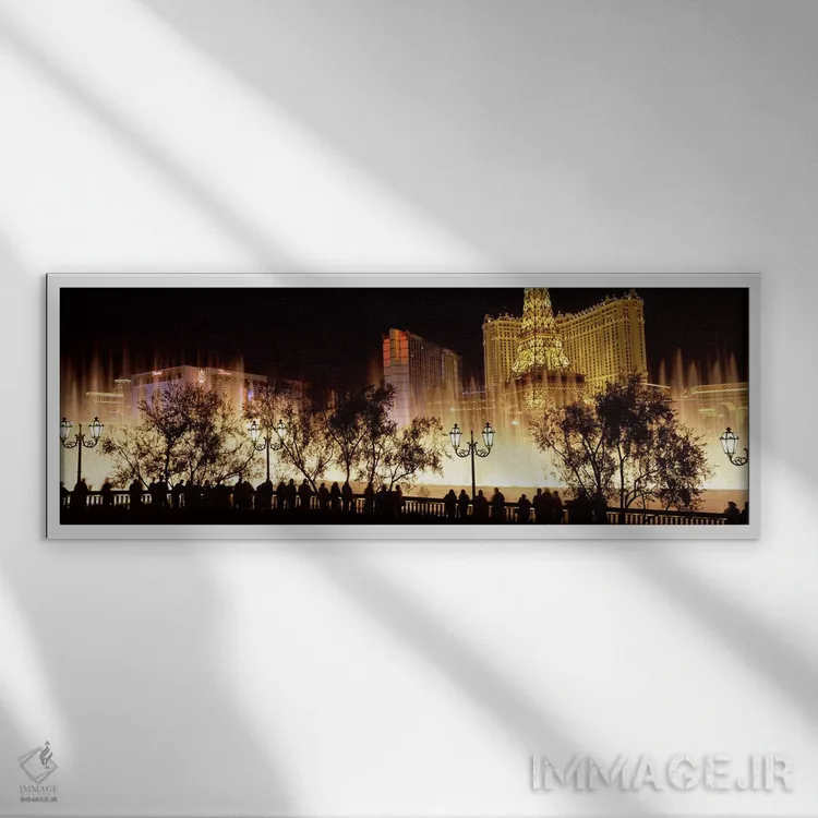 تابلو دکوراتیو The Strip, Las Vegas, Nevada, USA #2,هتل های شهر روشن د… اثر پانورامیک ایمجز - نمای قابدار سفید