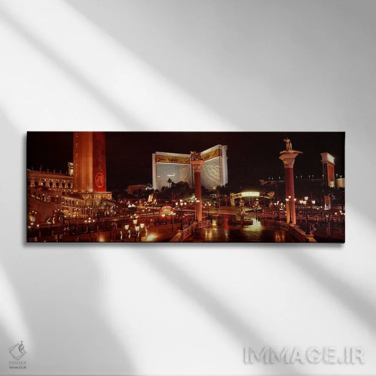 تابلو دکوراتیو The Mirage, The Strip, Las Vegas, Nevada, USA,هتل روشن… اثر پانورامیک ایمجز - نمای روبهرو روی دیوار