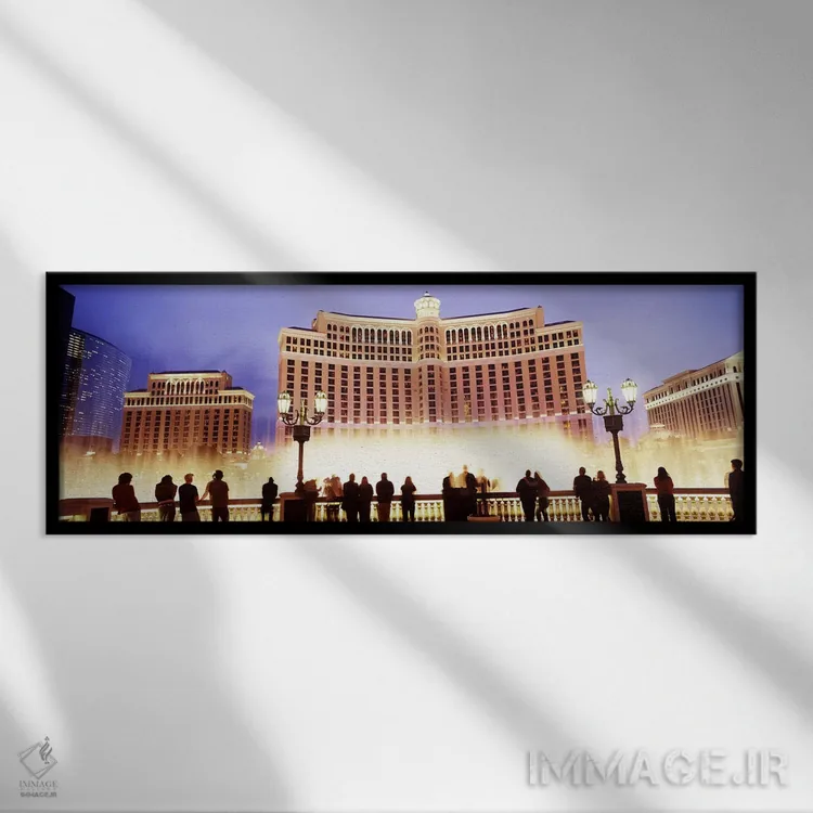 تابلو دکوراتیو Bellagio Resort And Casino, The Strip, Las Vegas, Nevad… اثر پانورامیک ایمجز - نمای قابدار مشکی