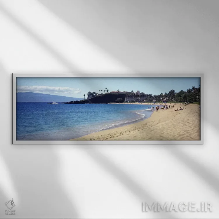 تابلو دکوراتیو Black Rock Beach, Maui, Hawai'i, USA,چشم انداز ساحلی، س… اثر پانورامیک ایمجز - نمای قابدار سفید