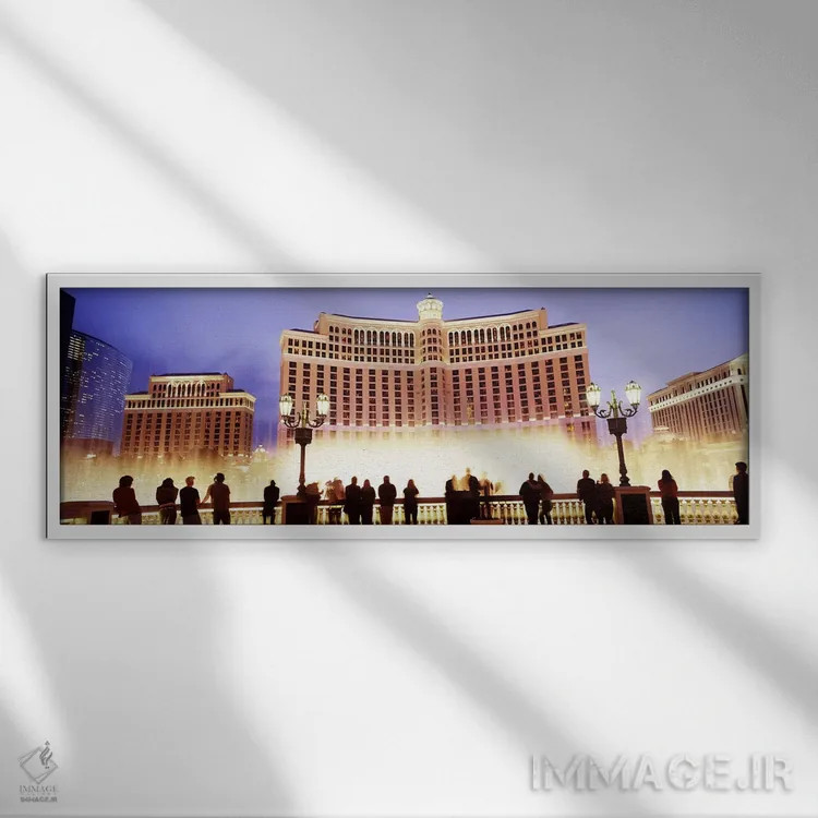 تابلو دکوراتیو Bellagio Resort And Casino, The Strip, Las Vegas, Nevad… اثر پانورامیک ایمجز - نمای قابدار سفید