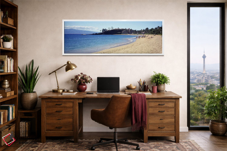 تابلو دکوراتیو Black Rock Beach, Maui, Hawai'i, USA,چشم انداز ساحلی، س… اثر پانورامیک ایمجز - D1W