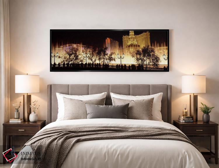 تابلو دکوراتیو The Strip, Las Vegas, Nevada, USA #2,هتل های شهر روشن د… اثر پانورامیک ایمجز - D4B