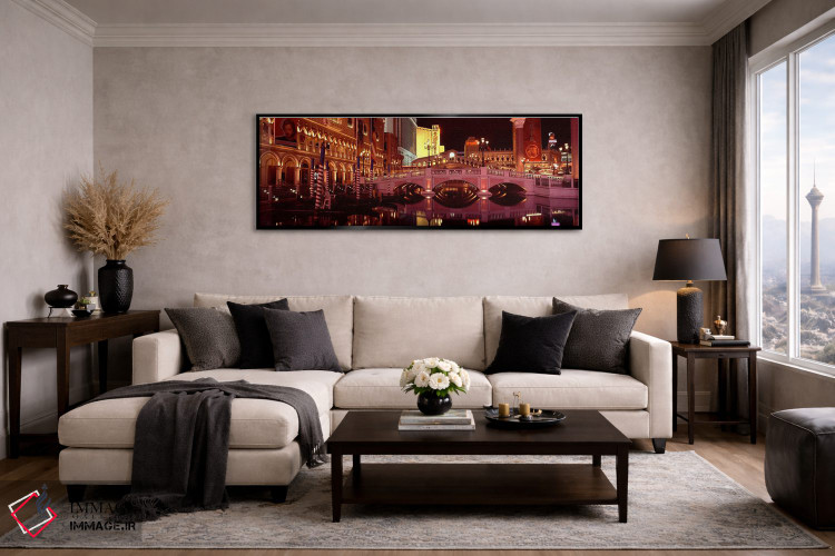 تابلو دکوراتیو Las Vegas, Nevada, USA,پل قوسی روی دریاچه، لاس وگاس، نو… اثر پانورامیک ایمجز - D5B