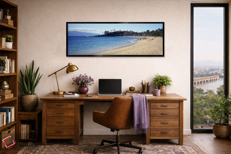 تابلو دکوراتیو Black Rock Beach, Maui, Hawai'i, USA,چشم انداز ساحلی، س… اثر پانورامیک ایمجز - D2B