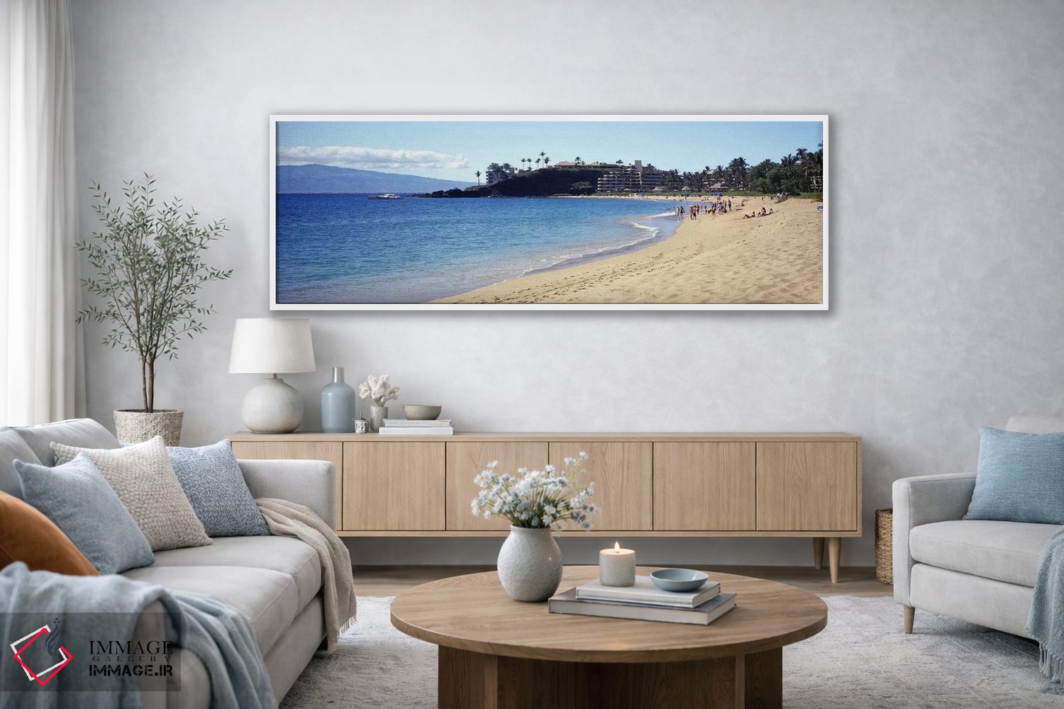 تابلو دکوراتیو Black Rock Beach, Maui, Hawai'i, USA,چشم انداز ساحلی، س… اثر پانورامیک ایمجز - D3W