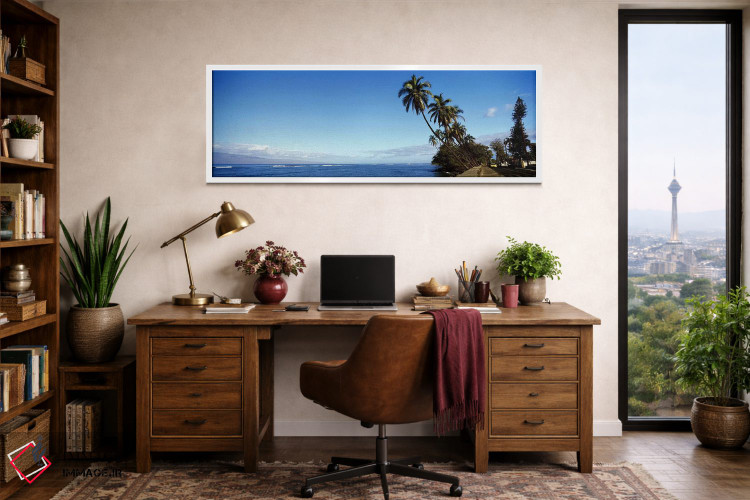 تابلو دکوراتیو Lahaina, Maui County, Hawaii, USA,درختان نخل خمیده در ا… اثر پانورامیک ایمجز - D1W