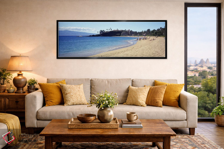 تابلو دکوراتیو Black Rock Beach, Maui, Hawai'i, USA,چشم انداز ساحلی، س… اثر پانورامیک ایمجز - D6B