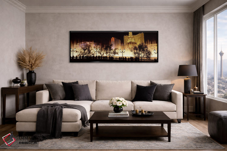 تابلو دکوراتیو The Strip, Las Vegas, Nevada, USA #2,هتل های شهر روشن د… اثر پانورامیک ایمجز - D5B