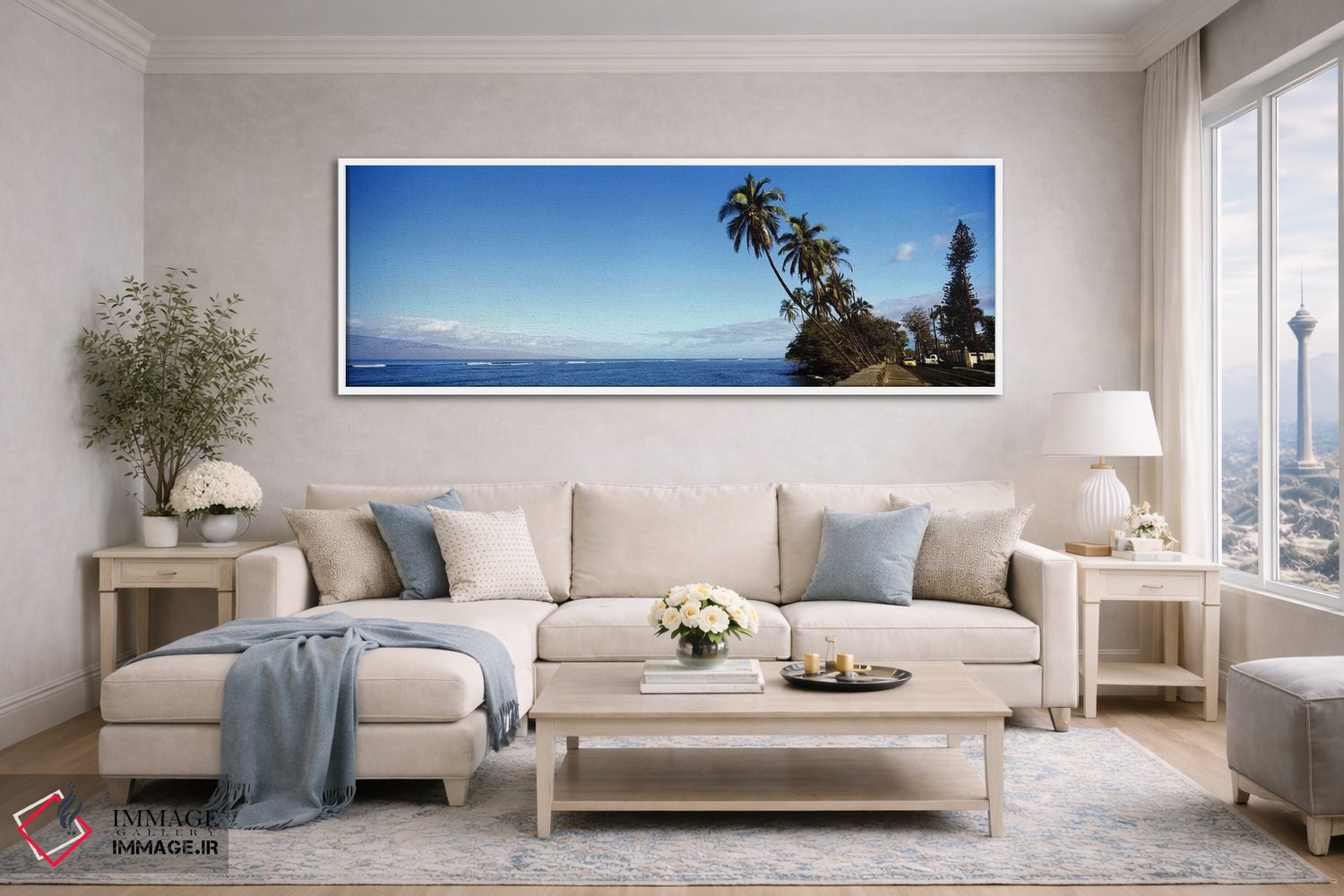 تابلو دکوراتیو Lahaina, Maui County, Hawaii, USA,درختان نخل خمیده در ا… اثر پانورامیک ایمجز - D4W