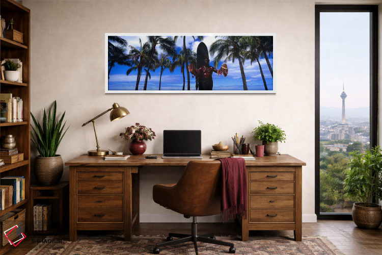 تابلو دکوراتیو Duke Kahanamoku Statue, Waikiki Beach, Honolulu, Oahu… اثر پانورامیک ایمجز - D1W