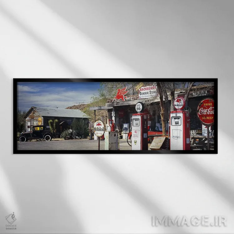 تابلو دکوراتیو Hackberry, Mohave County, Arizona, USA,فروشگاه عمومی در… اثر پانورامیک ایمجز - نمای قابدار مشکی