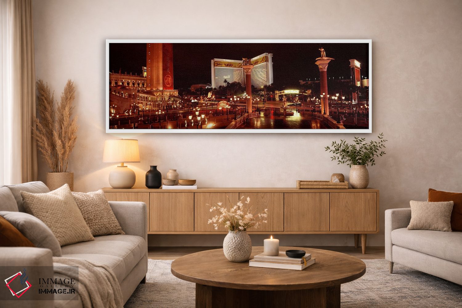 تابلو دکوراتیو The Mirage, The Strip, Las Vegas, Nevada, USA,هتل روشن… اثر پانورامیک ایمجز - D3W