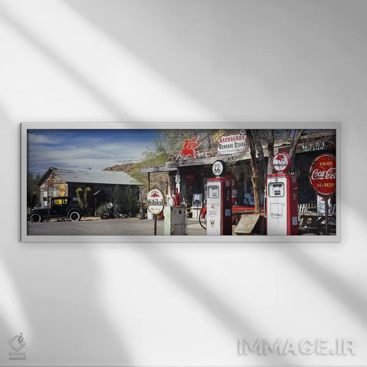 تابلو دکوراتیو Hackberry, Mohave County, Arizona, USA,فروشگاه عمومی در… اثر پانورامیک ایمجز - نمای قابدار سفید