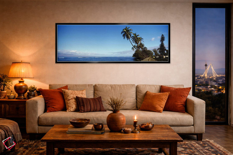 تابلو دکوراتیو Lahaina, Maui County, Hawaii, USA,درختان نخل خمیده در ا… اثر پانورامیک ایمجز - D5B